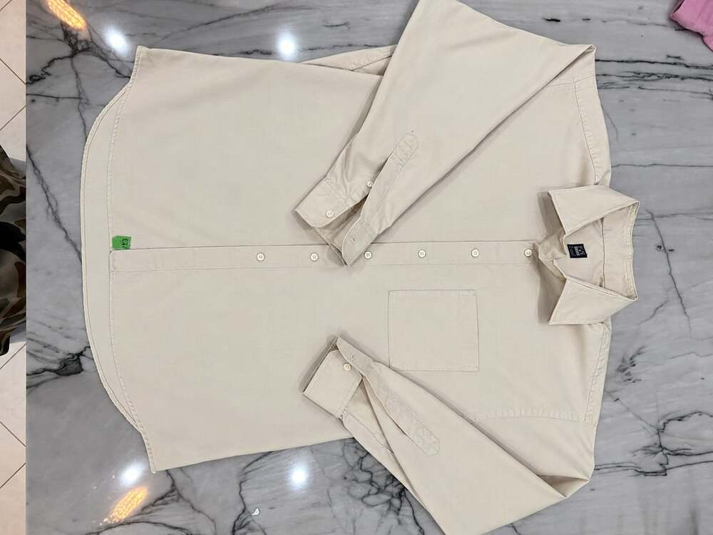 Ike Behar long Sleeve button down Cream micro-textured woven dress shirt
